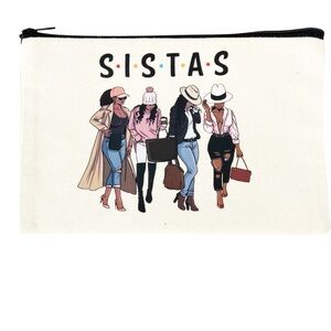 SISTAS Canvas Zipper Pouch | Handmade